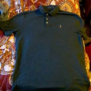 Dark Grey slim polo by Ralph Lauren